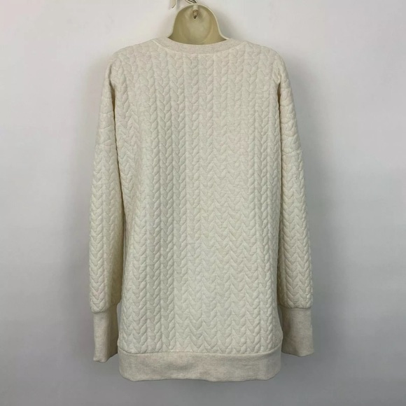 Mondetta Large pullover sweatshirt cream texture long sleeved Performance Luxury - Picture 4 of 5